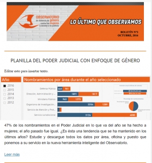 Planilla del Poder Judicial con enfoque de género